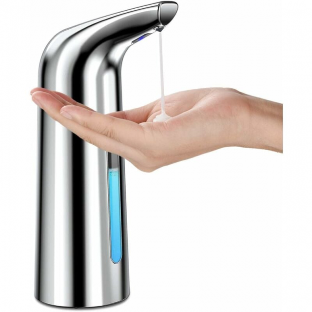 Silberner Automatischer Seifenspender Mit Sensor, Wasserdichter Berührungsloser Infrarot-seifenspender Für Badezimmer, Küche, Hotel, Restaurant