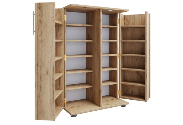 VCM - Holz cd dvd Regal abschließbar Engalo xl