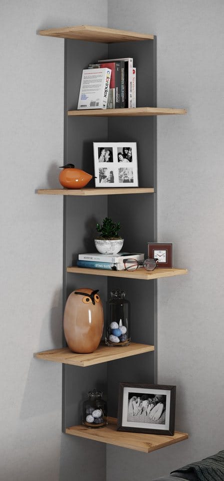 Holz Wandregal Eckregal Regal Balos xl