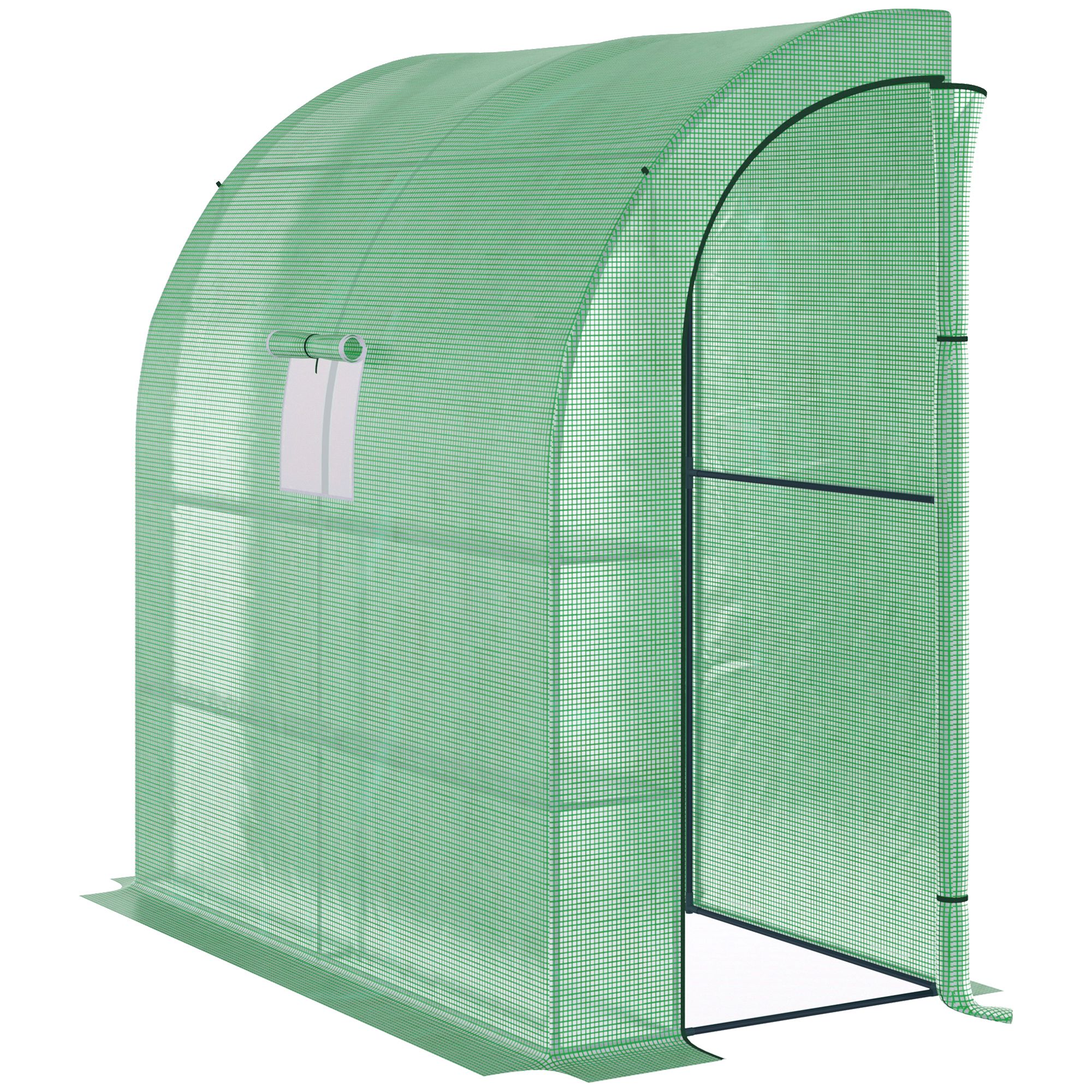 Serre Folie Pour Tomates, Châssis Avec Fenêtres En Filet, Tunnel À Portes Coulissantes, Abri De Multiplication Anti-uv, Vert, 200 X 100 X 215 Cm