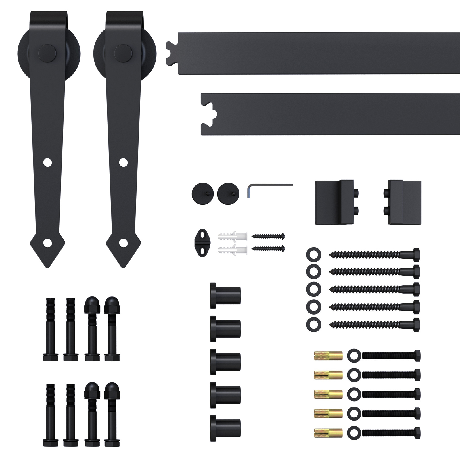Kit Coulissant Design Rustique En Acier Au Carbone, Capacité 100 Kg Par Panneau