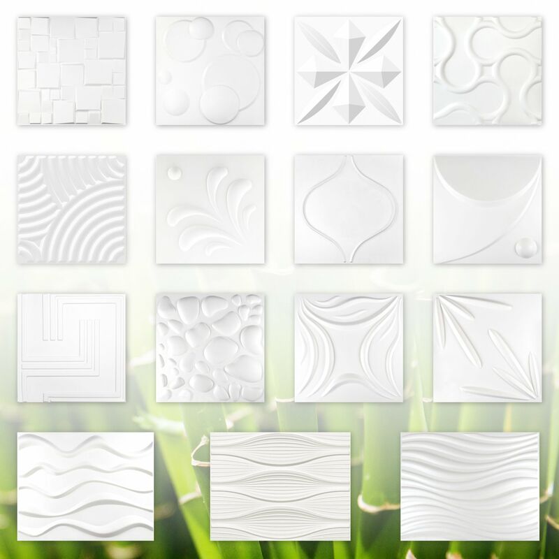 3D Paneele, 100% Naturprodukt - stabil & dämmend - alle Modelle / Sparpakete: 1 Platte / Muster, Julia - 50x50cm