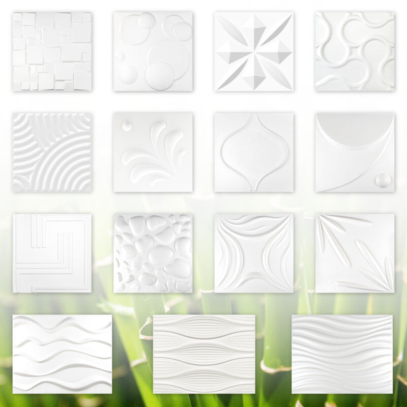 3D Paneele, 100% Naturprodukt - stabil & dämmend - alle Modelle / Sparpakete: 1 Platte / Muster, Mavis - 50x50cm