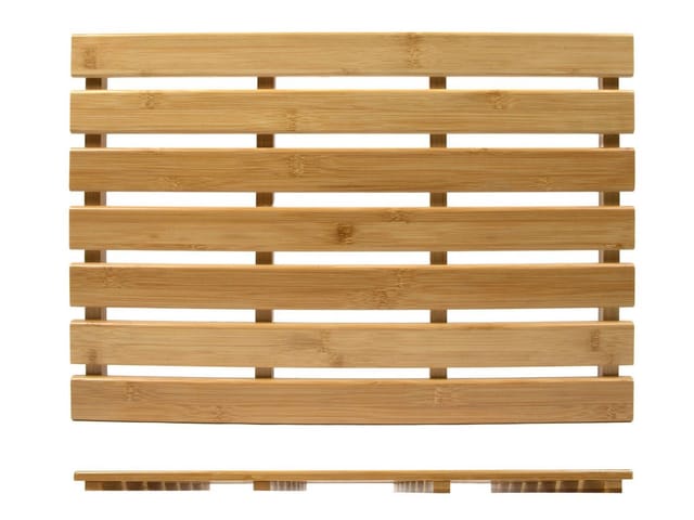 Bambus Bade Matte rutschfest - 53 x 35 cm - Dusche Sauna Pool Spa Vorleger Rost