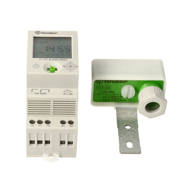 Finder - Dämmerungsschalter mit Uhr din 2 Module 11.91.8.230