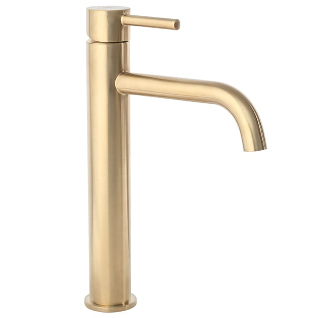 REA - waschbeckenarmatur lungo brush gold hoch