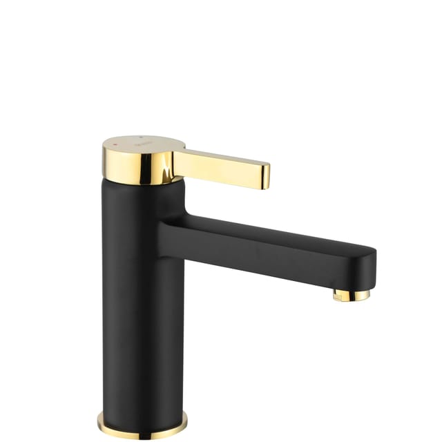 REA - waschbeckenarmatur polo schwarz gold low