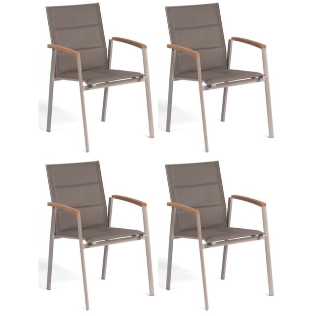4er-Set Stapelstühle Sierra Aluminium/Textilen champagner Stapelstuhl - Sonnenpartner