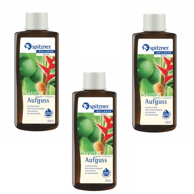 Saunaaufguss Ingwer Limette 190 ml 3er Vorteilspack Aufgussset - Spitzner