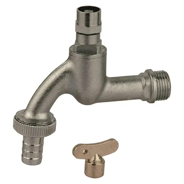 Eyckhaus - kirchhoff ms Auslaufventil schlüssel, Chrom, 1/2AG x 3/4AG x 1/2T