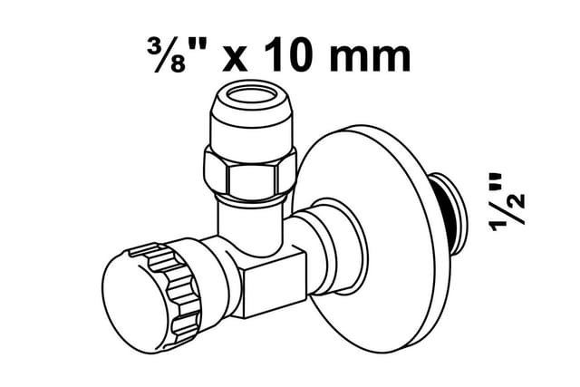 Eyckhaus - kirchhoff Eckventil, 1/2AG x x 3/8AG x 10 mmQ, mit Schubrosette selbstdichtend