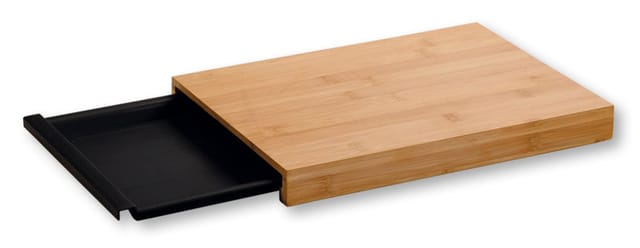 Schneidebrett mit Auffangschale, Bambus, 34 x 24 cm, Kesper