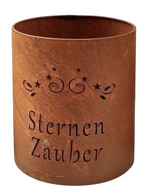 TrendLine Windlicht Metall Sternenzauber 18 cm Rostoptik
