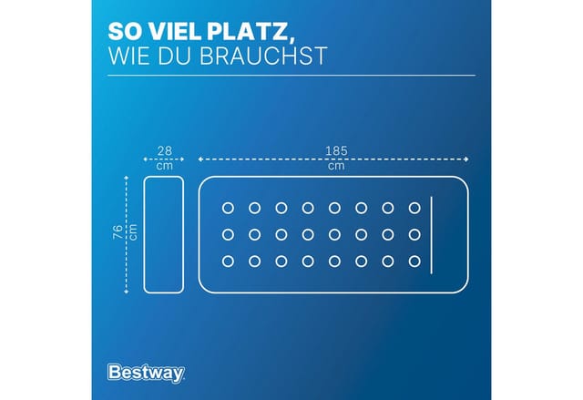 Single-Luftbett mit integrierter Fußpumpe 185 x 76 x 28 cm