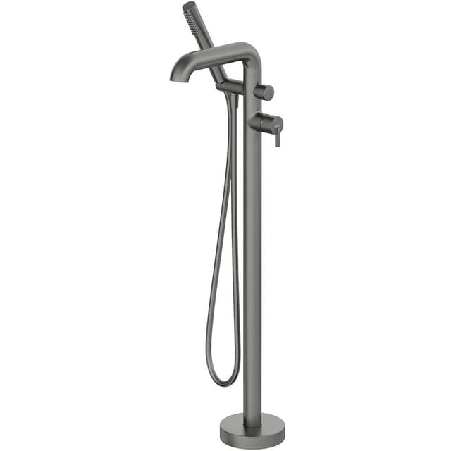 Wannenarmatur freistehend mit Brausegarnitur, titaniumfarben, SILIA-30