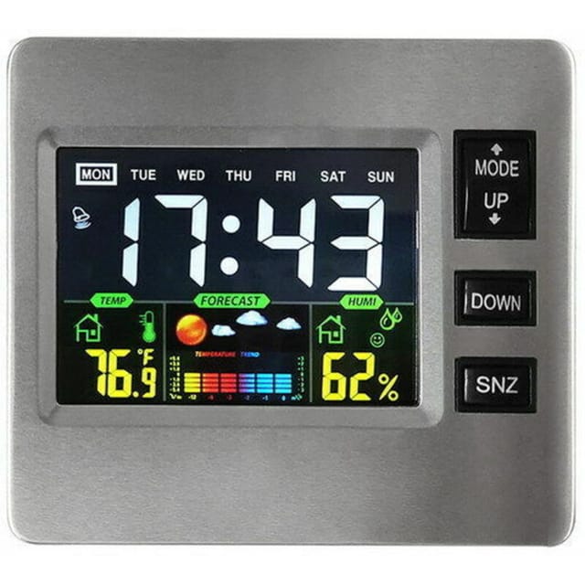 Shining House - Drahtlose digitale Wetterstation mit Farb-LCD-Display für Wettervorhersage mit Innensensor, Temperatur und Luftfeuchtigkeit
