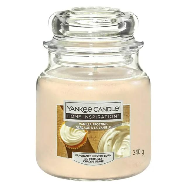 Yankee Candle - Duftkerze Mittleres Glas Vanilla Frosting 340 g, creme Duft Kerze