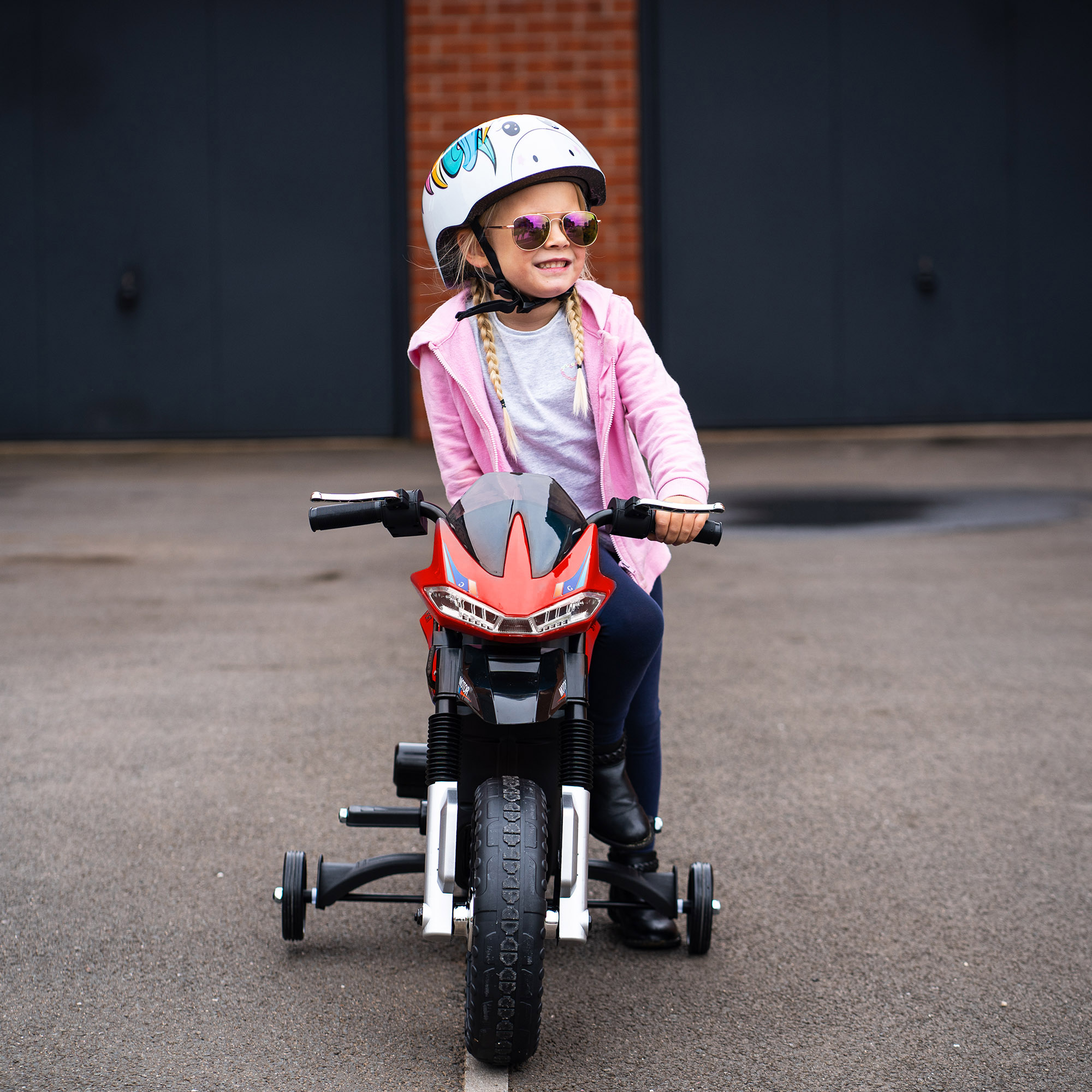 Elektromotorrad Für Kinder Von 3-6 Jahren, 25w, 6v, Höchstgeschwindigkeit 3km/h, Mit Licht- Und Soundeffekten, Abnehmbaren Stützrädern, Maximale Tragfähigkeit 30kg, Rot.