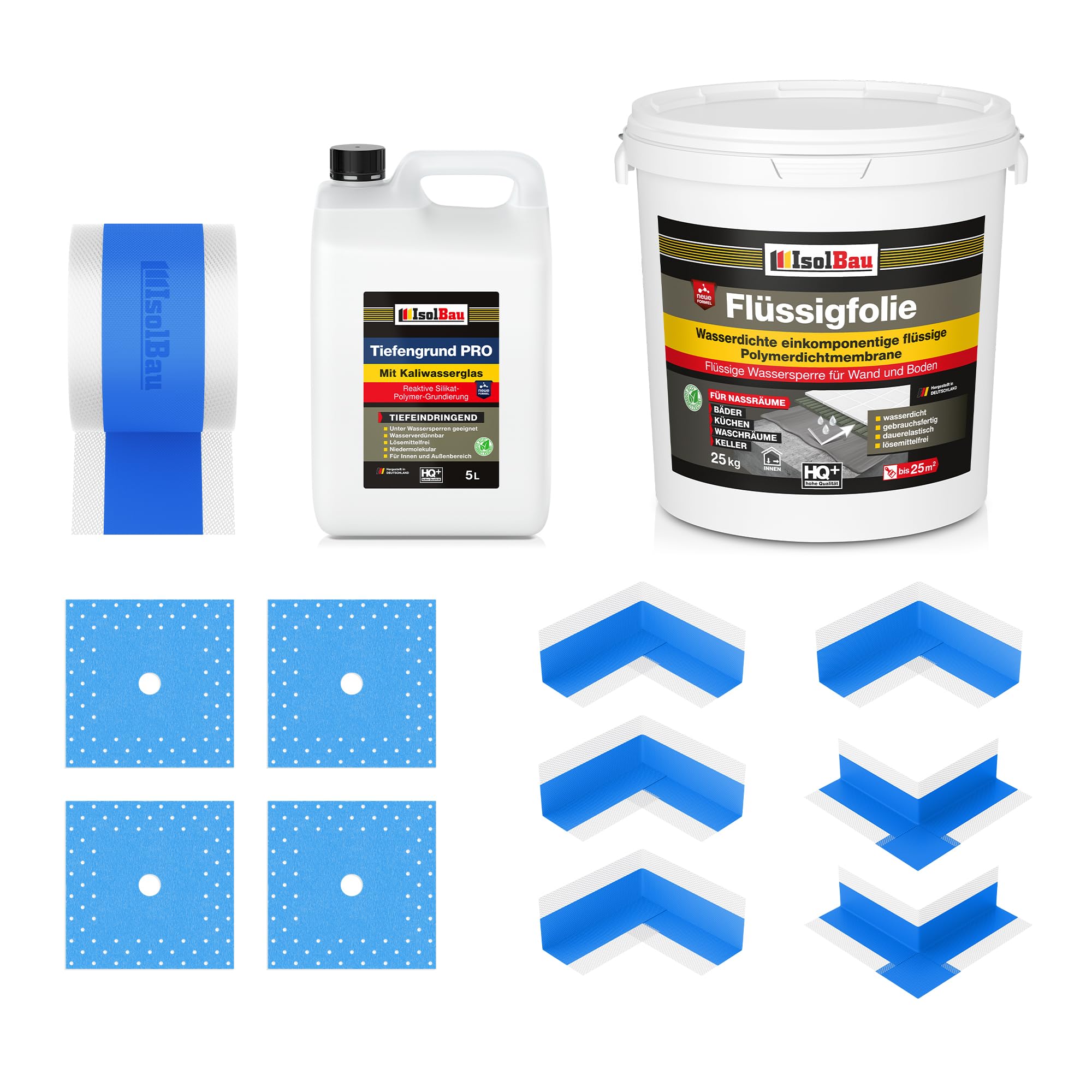 Dichtset Dusche Flüssigfolie 25 Kg Abdichtset Bad Dichtband Set Duschelement