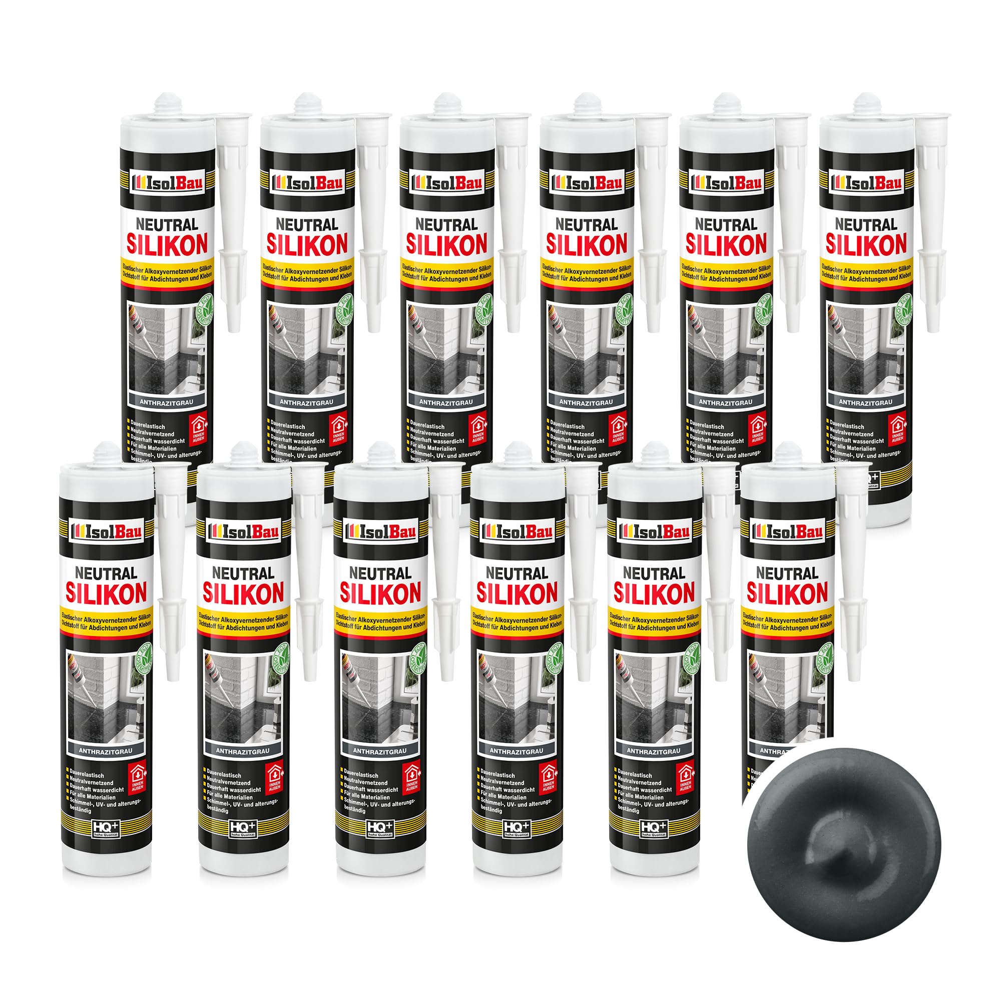 Neutralsilikon Naturstein Silikon Marmor Sanitär Inn/auß 12x 300ml Anthrazitgrau