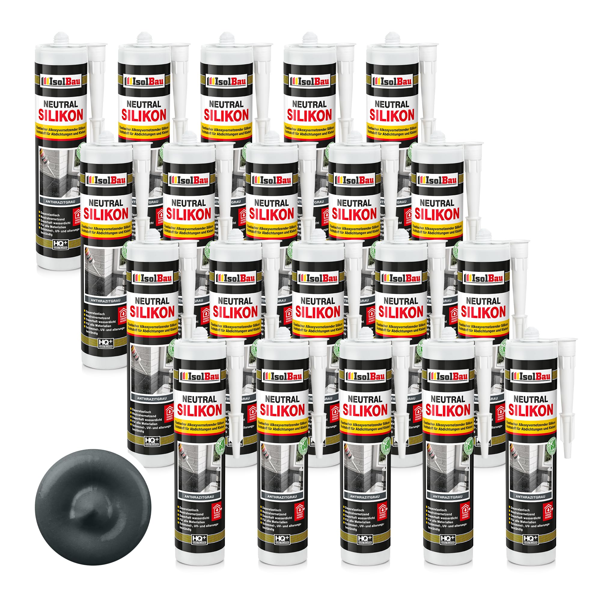Neutralsilikon Naturstein Silikon Marmor Sanitär Inn/auß 20x 300ml Anthrazitgrau
