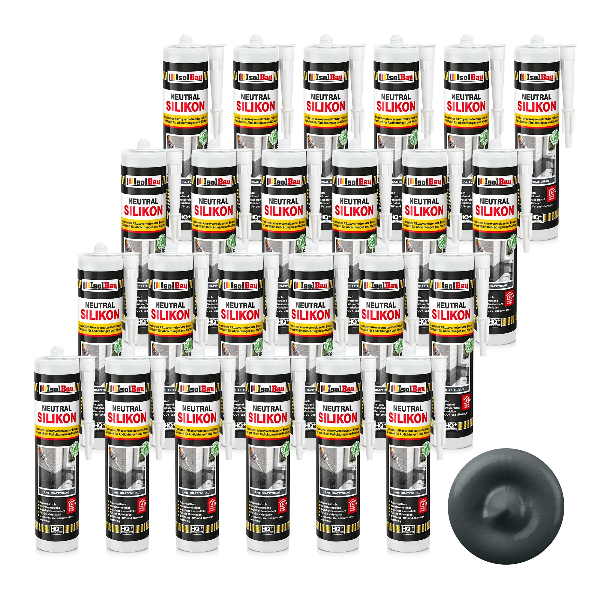 Neutralsilikon Naturstein Marmor Silikon Sanitär Inn/auß 24x 300ml Anthrazitgrau