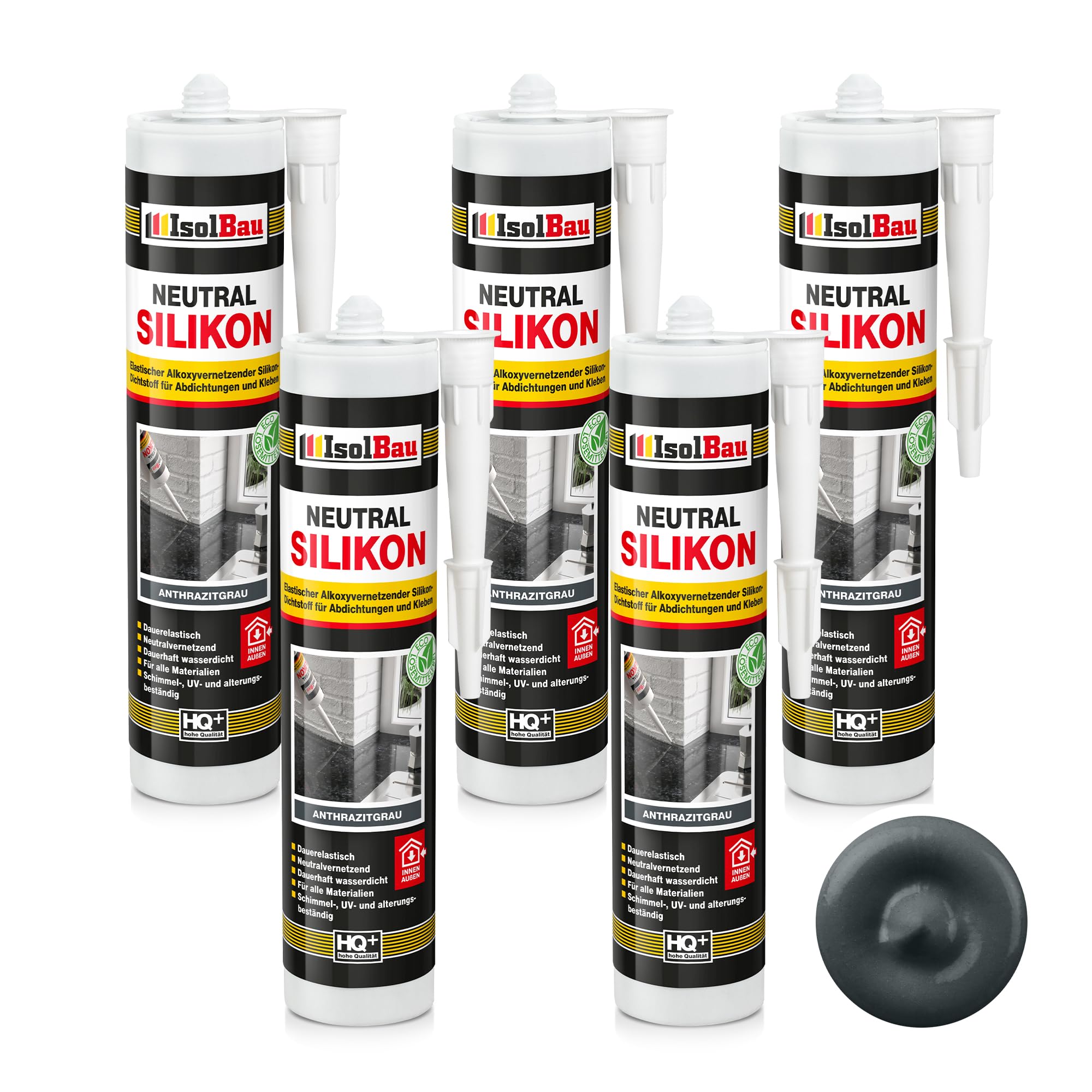 Neutralsilikon Naturstein Silikon Marmor Sanitär Inn/auß 5 X 300ml Anthrazitgrau