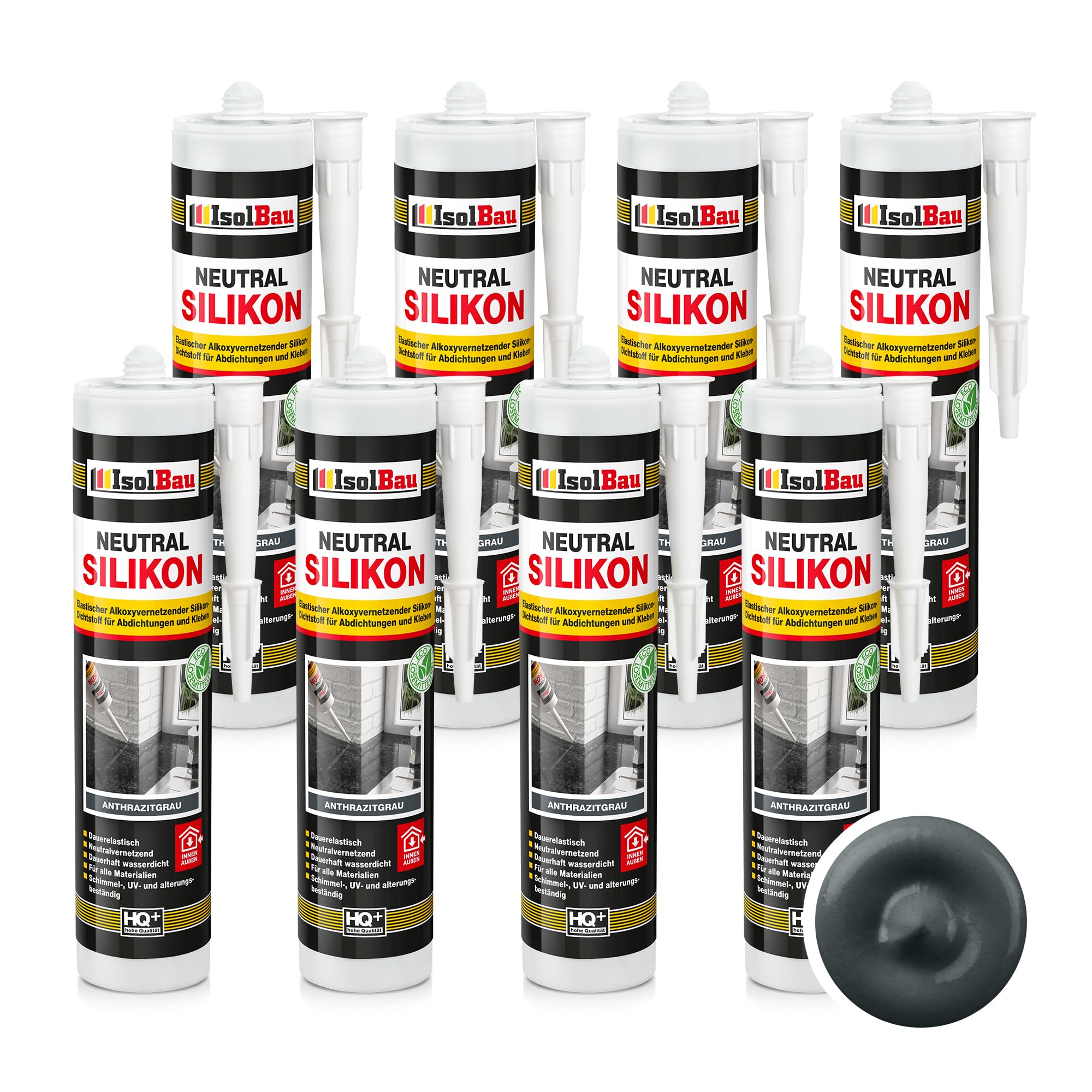 Neutralsilikon Naturstein Silikon Marmor Sanitär Inn/auß 8 X 300ml Anthrazitgrau