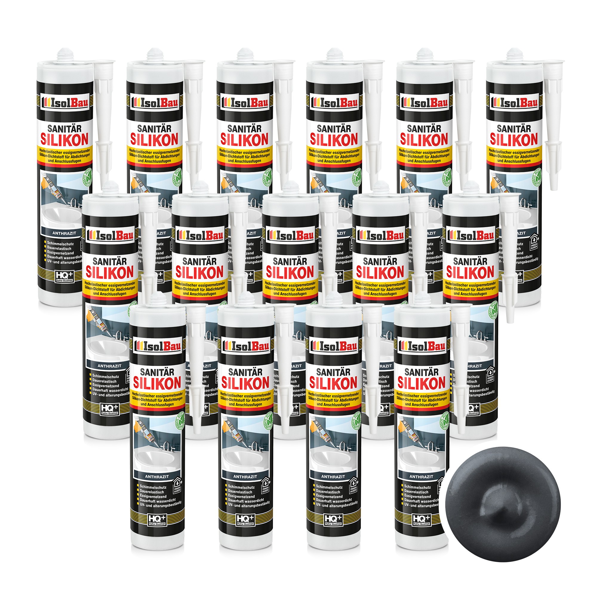 Sanitär Silikon Anthrazit 15 X 300 Ml Kleber Küche Abdichten Dichtstoff Dusche