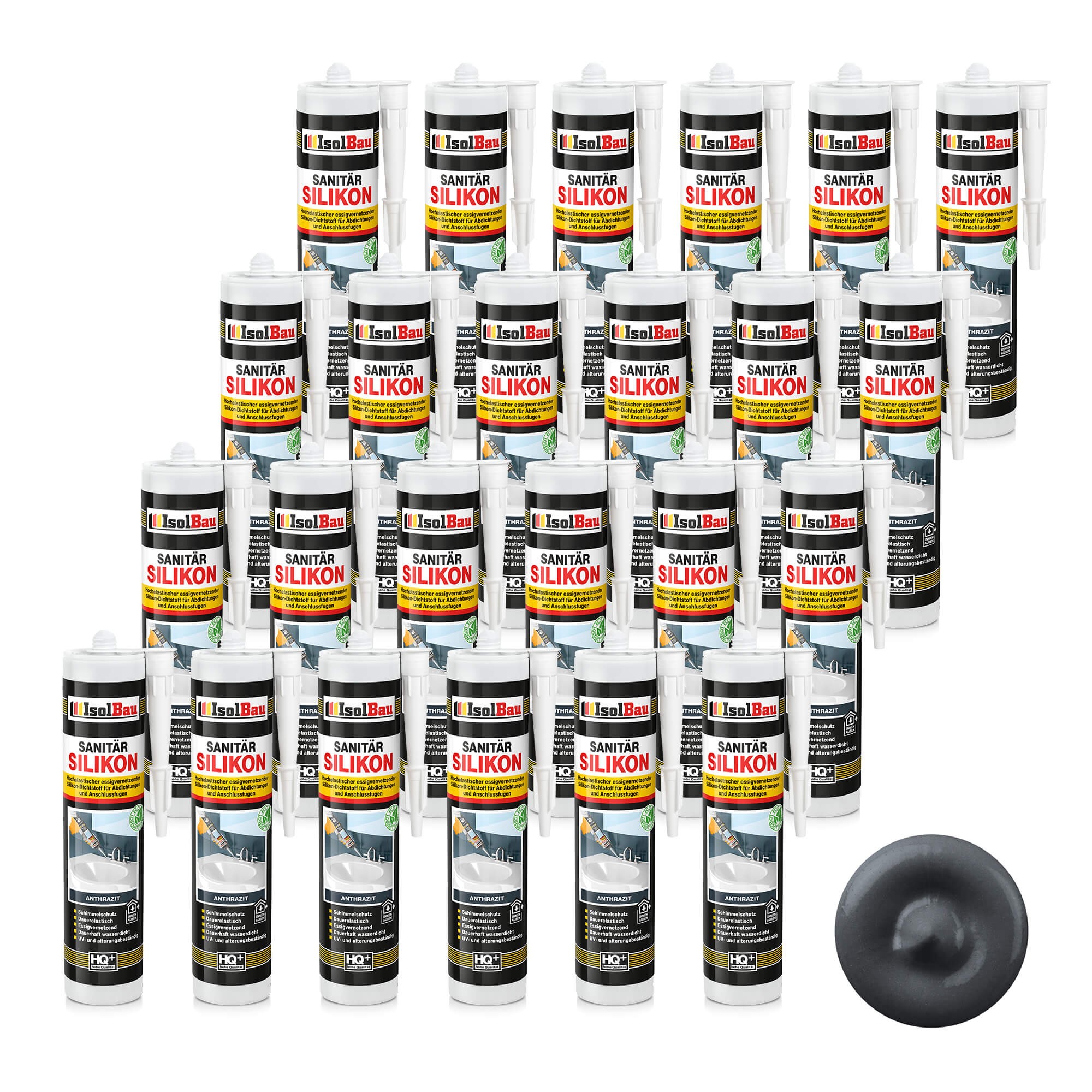Sanitär Silikon Anthrazit 24 X 300 Ml Abdichten Dichtstoff Dusche Kleber Küche
