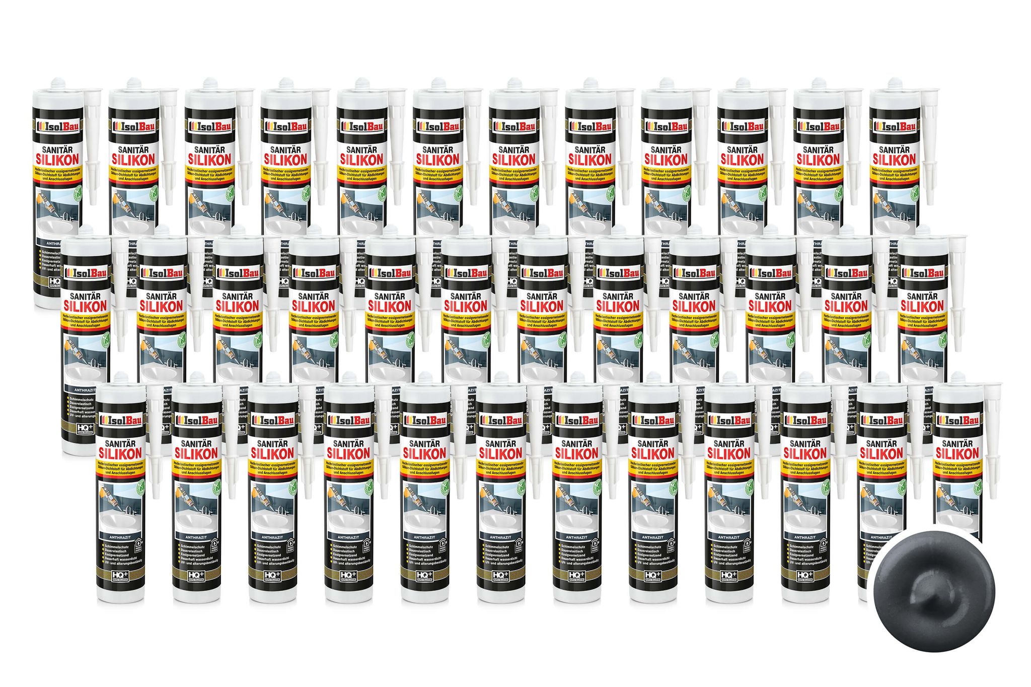 Sanitär Silikon Anthrazit 36 X 300 Ml Abdichten Dichtstoff Dusche Kleber Küche