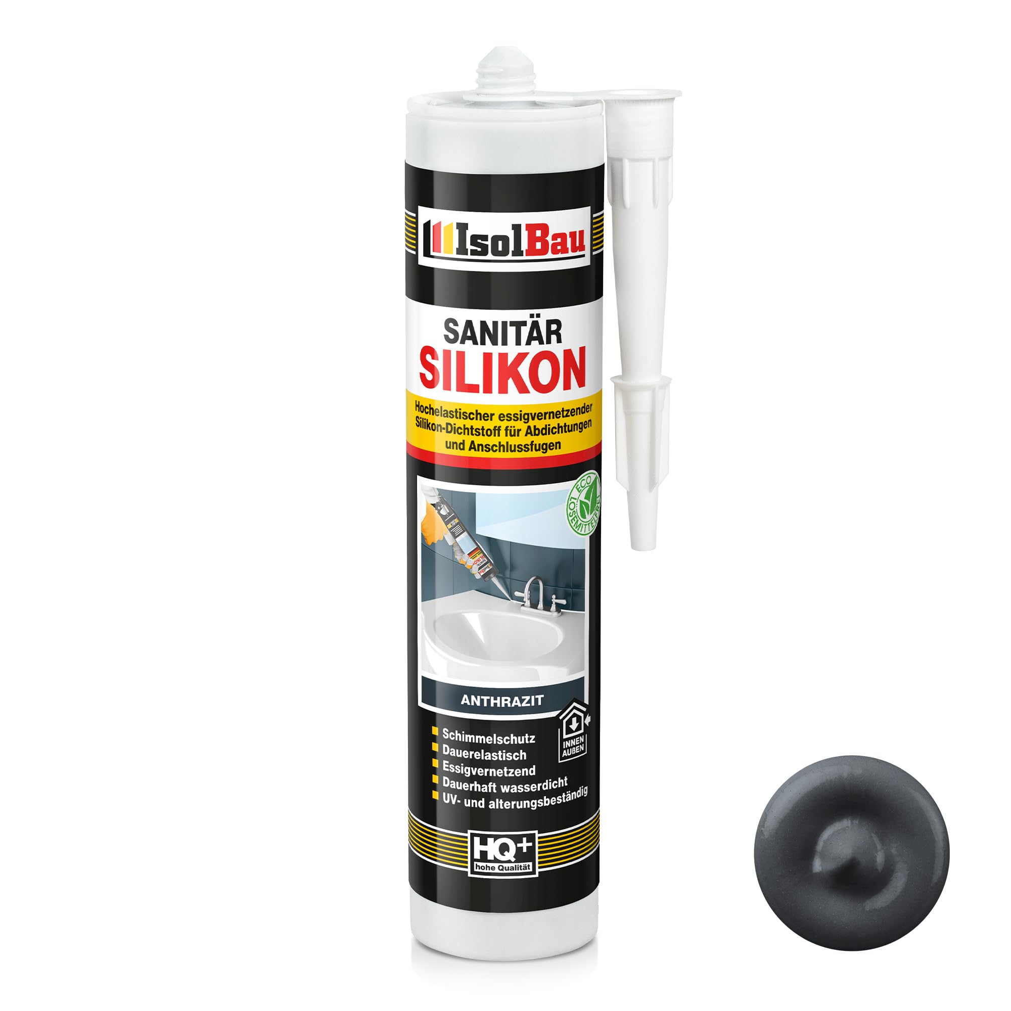 Sanitär Silikon Anthrazit 1 X 300 Ml Dichtstoff Küche Abdichten Kleben Dusche