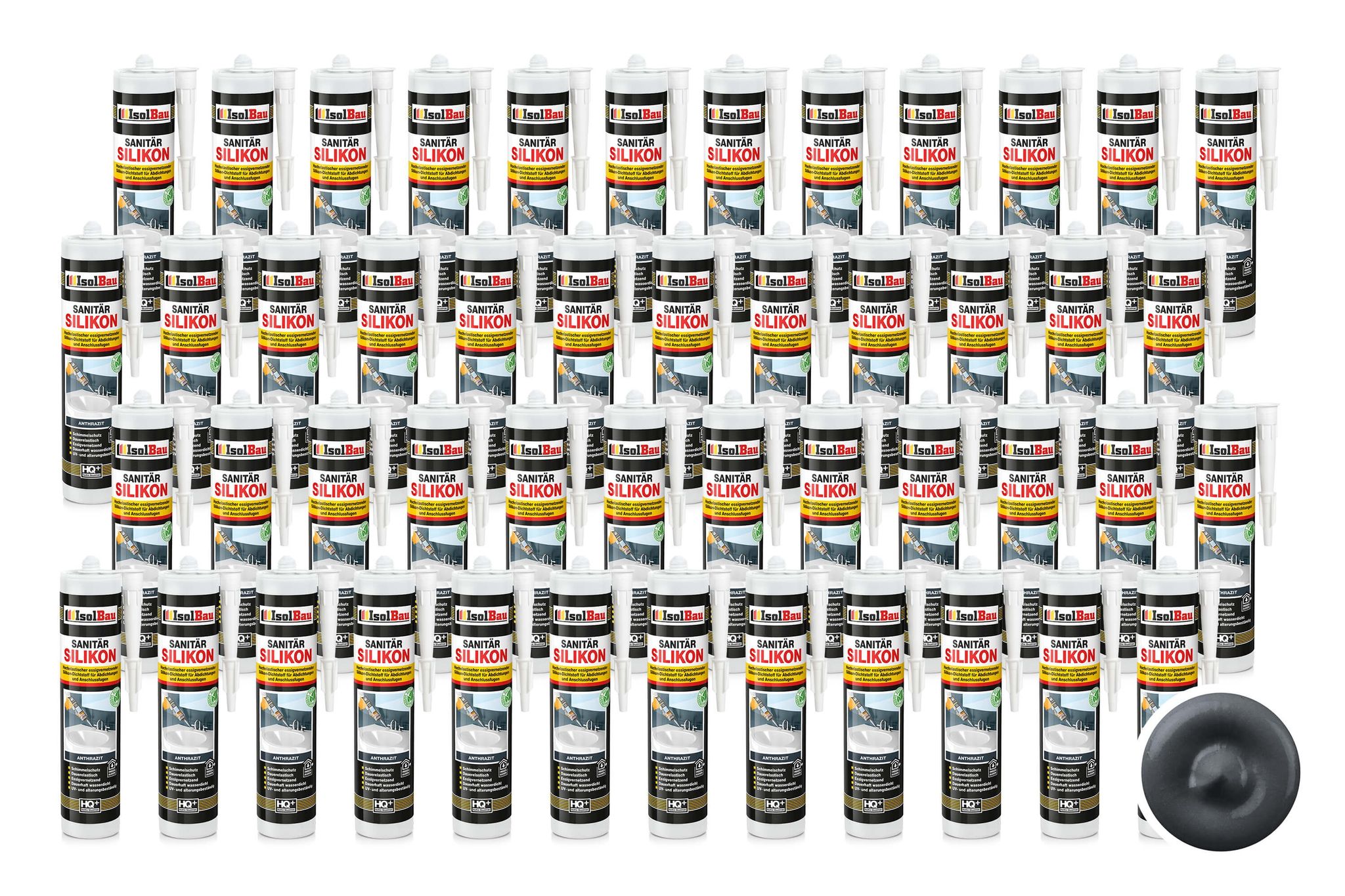 Sanitär Silikon Anthrazit 48 X 300 Ml Abdichten Dusche Kleber Küche Dichtstoff