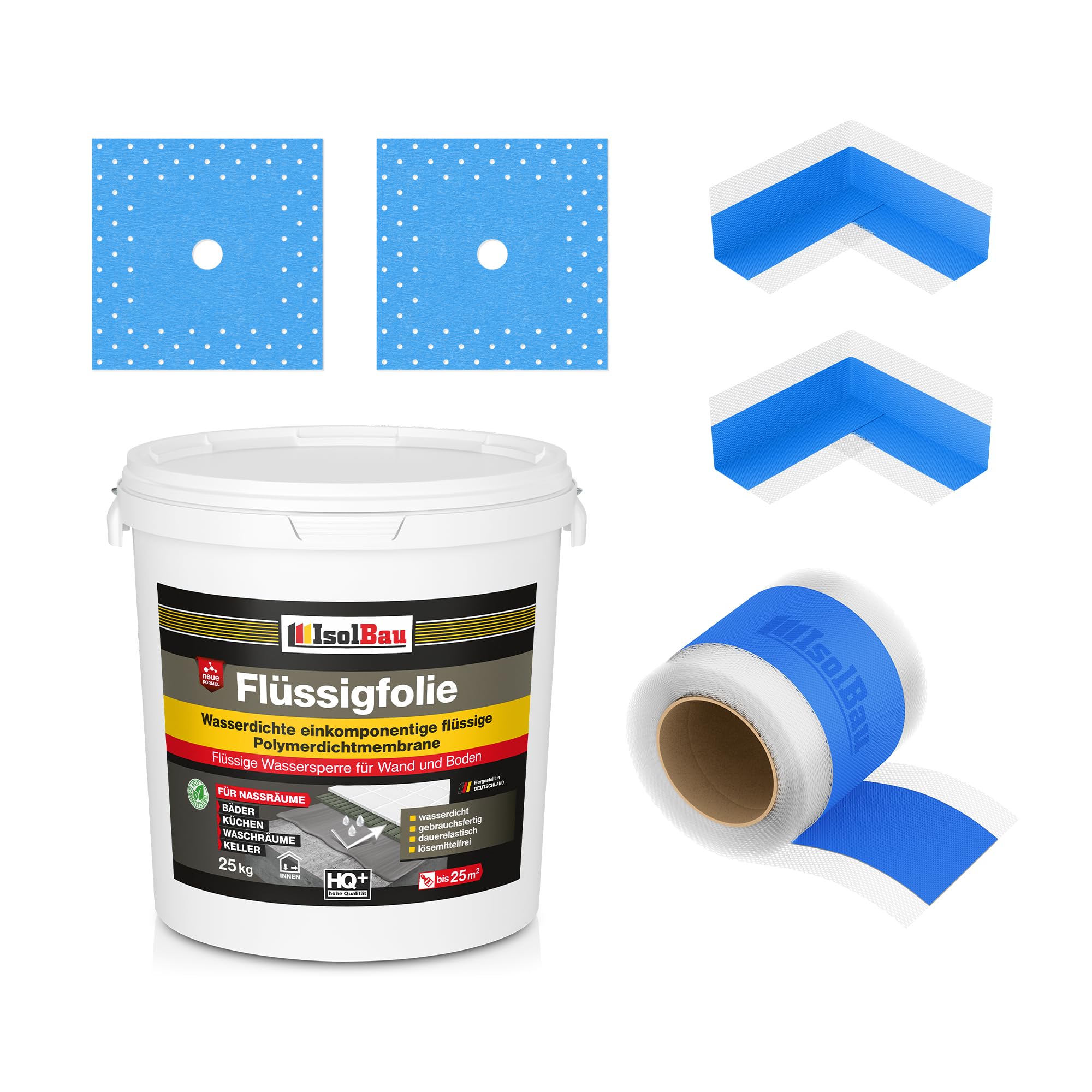 Dichtset Dusche Flüssigfolie 25 Kg Abdichtset Dichtband Duschelement Bad Set
