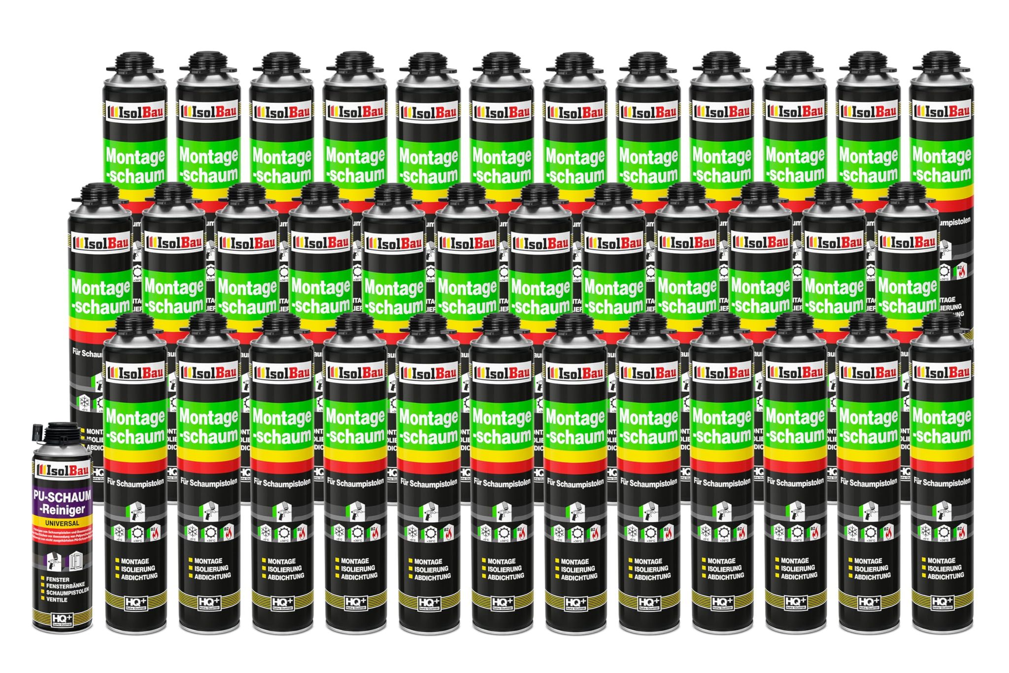 Pistolenschaum Montageschaum Bauschaum 36 X 750ml + 1 X Pu-reiniger 500ml Set