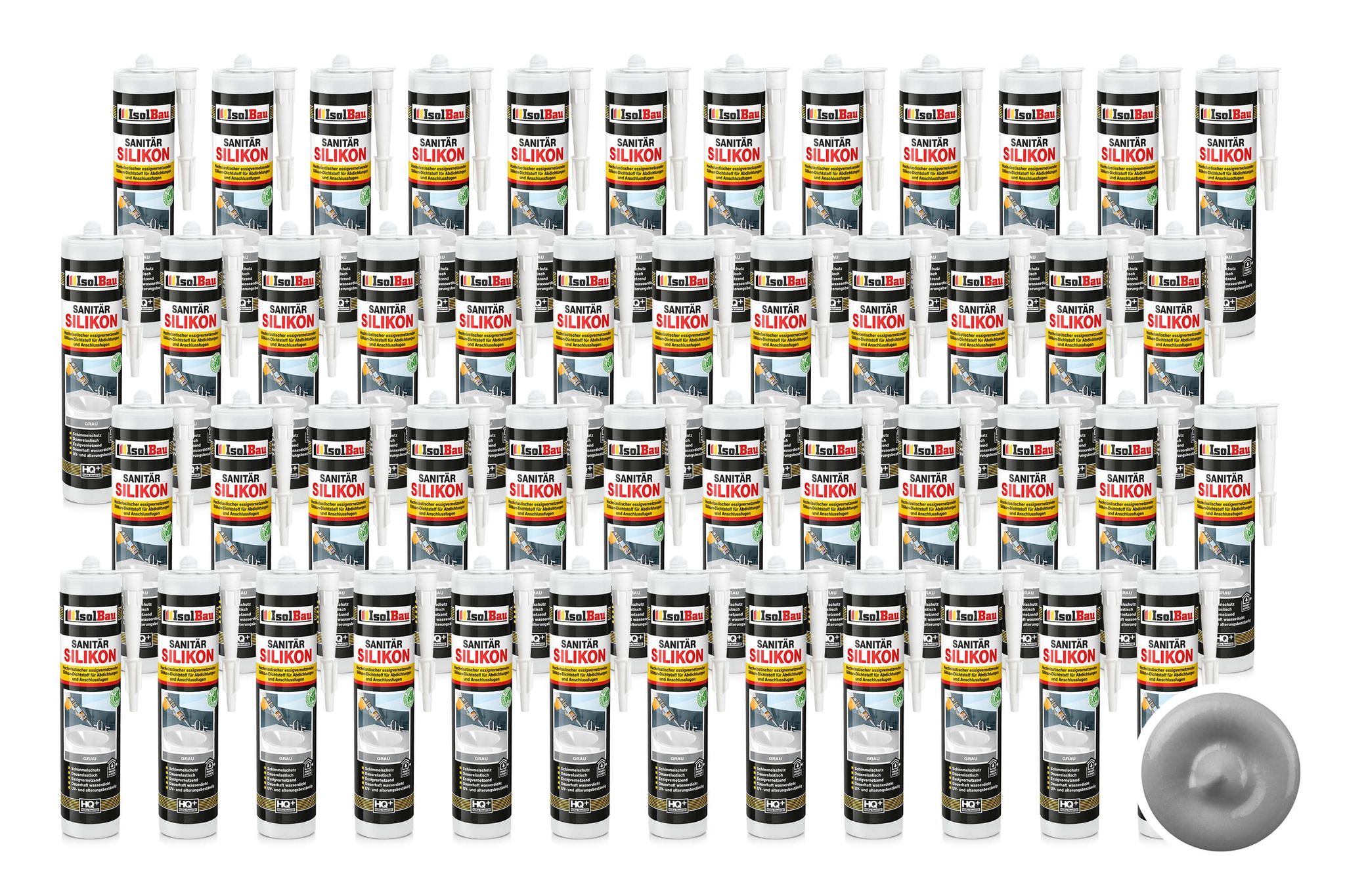 Sanitär Silikon Grau 48 X 300 Ml Dichtstoff Kleben Bad Küche Abdichten Dusche