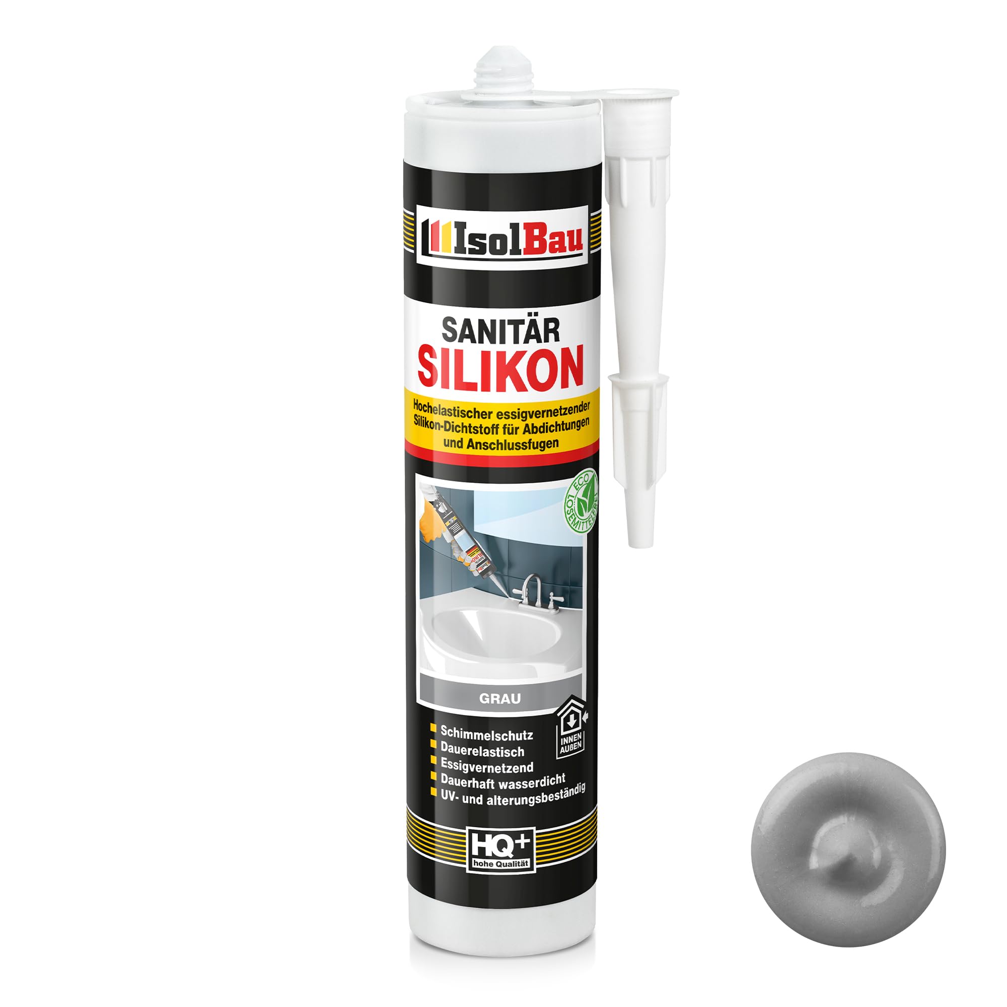 Sanitär Silikon Grau 1 X 300 Ml Dichtstoff Küche Dusche Abdichten Bad Kleben