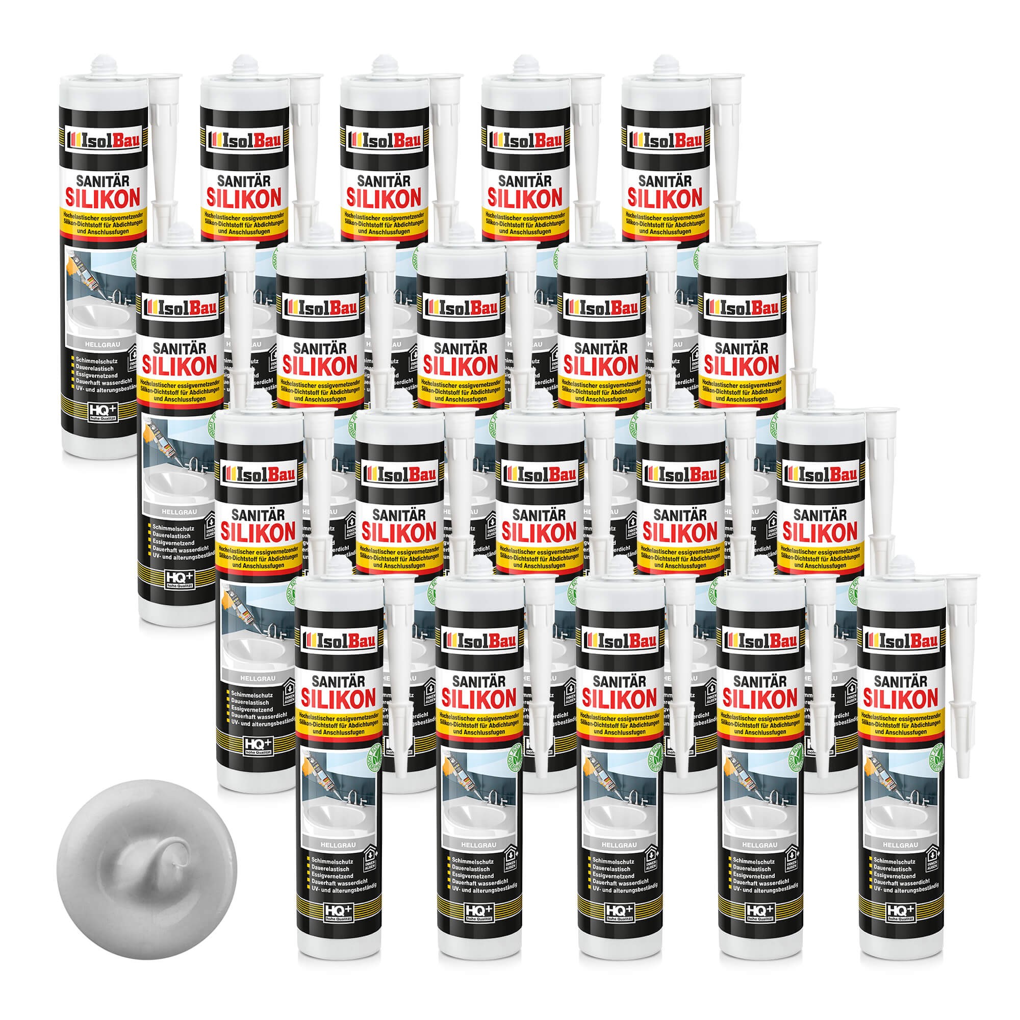 Sanitär Silikon Hellgrau 20 X 300 Ml Kleben Abdichten Küche Dichtstoff Dusche