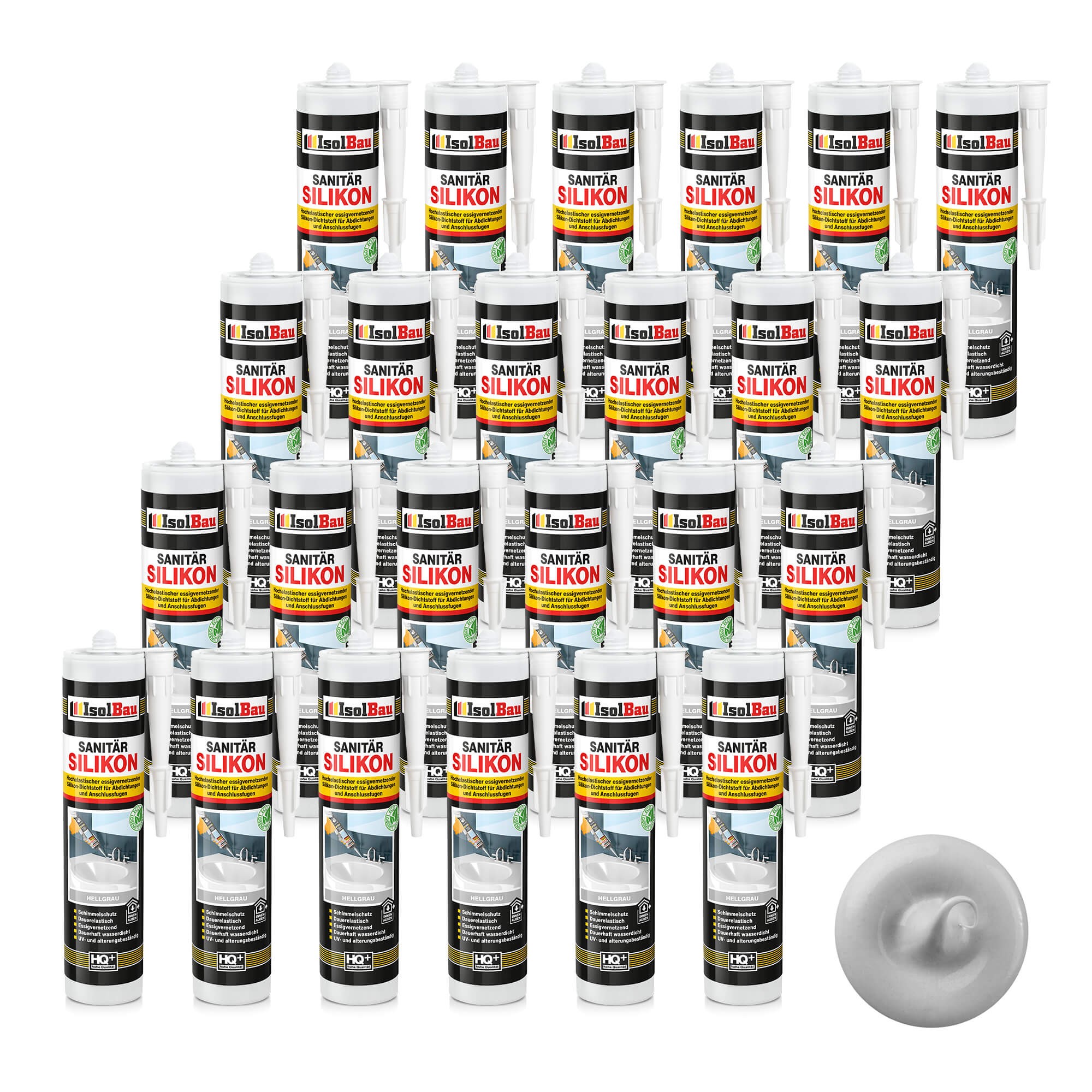 Sanitär Silikon Hellgrau 24 X 300 Ml Kleben Küche Dichtstoff Dusche Abdichten