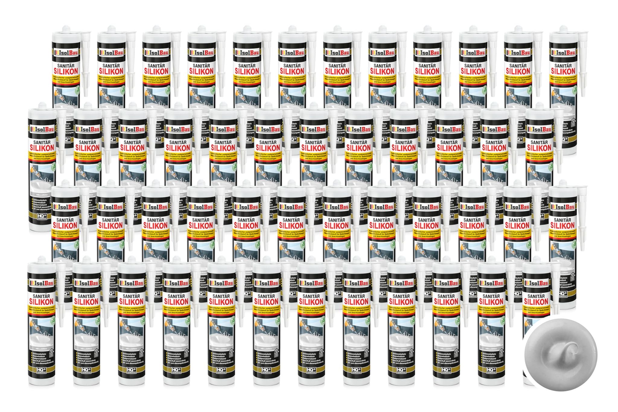 Sanitär Silikon Hellgrau 48 X 300 Ml Kleben Dusche Abdichten Küche Dichtstoff
