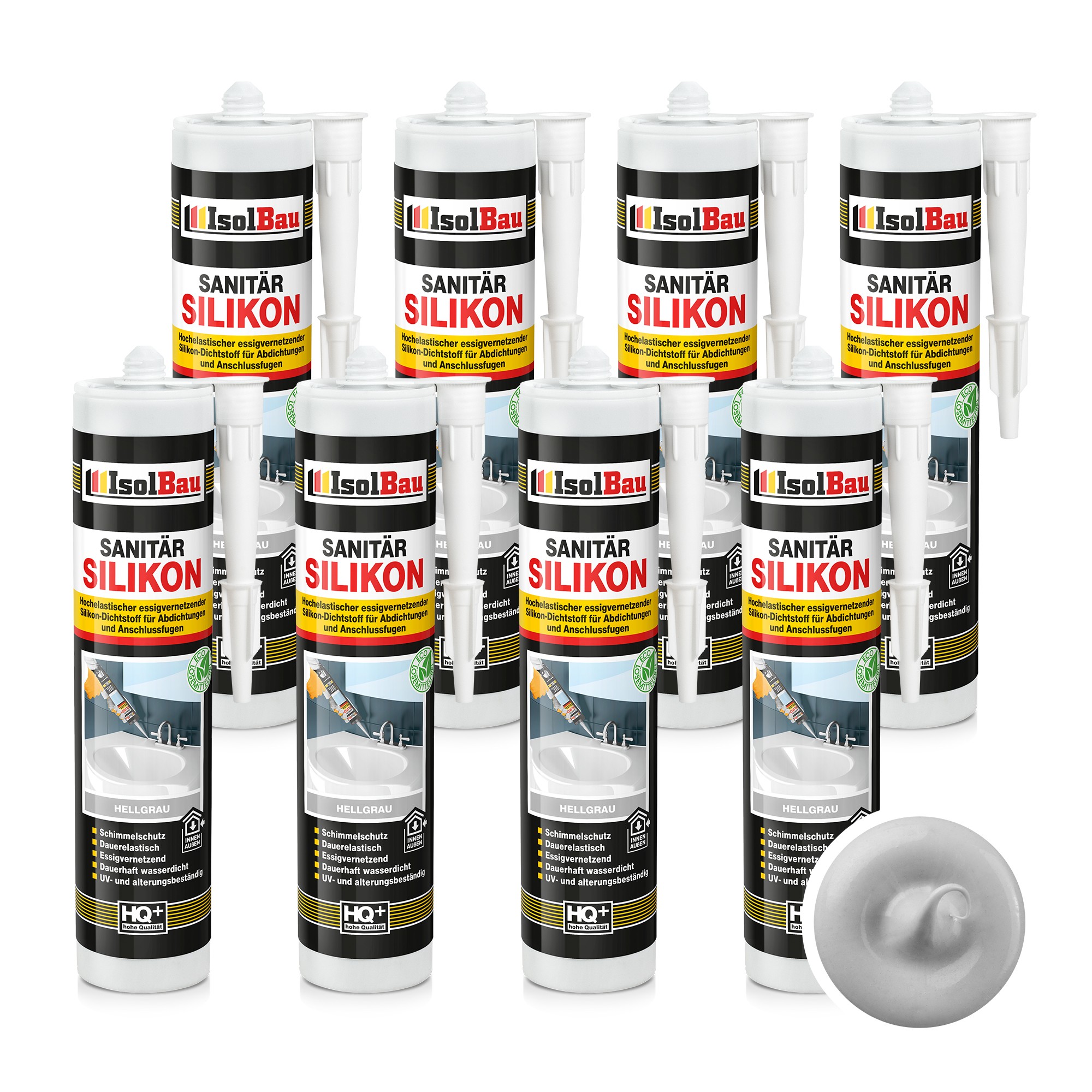 Sanitär Silikon Hellgrau 8 X 300 Ml Küche Dichtstoff Kleben Abdichten Dusche