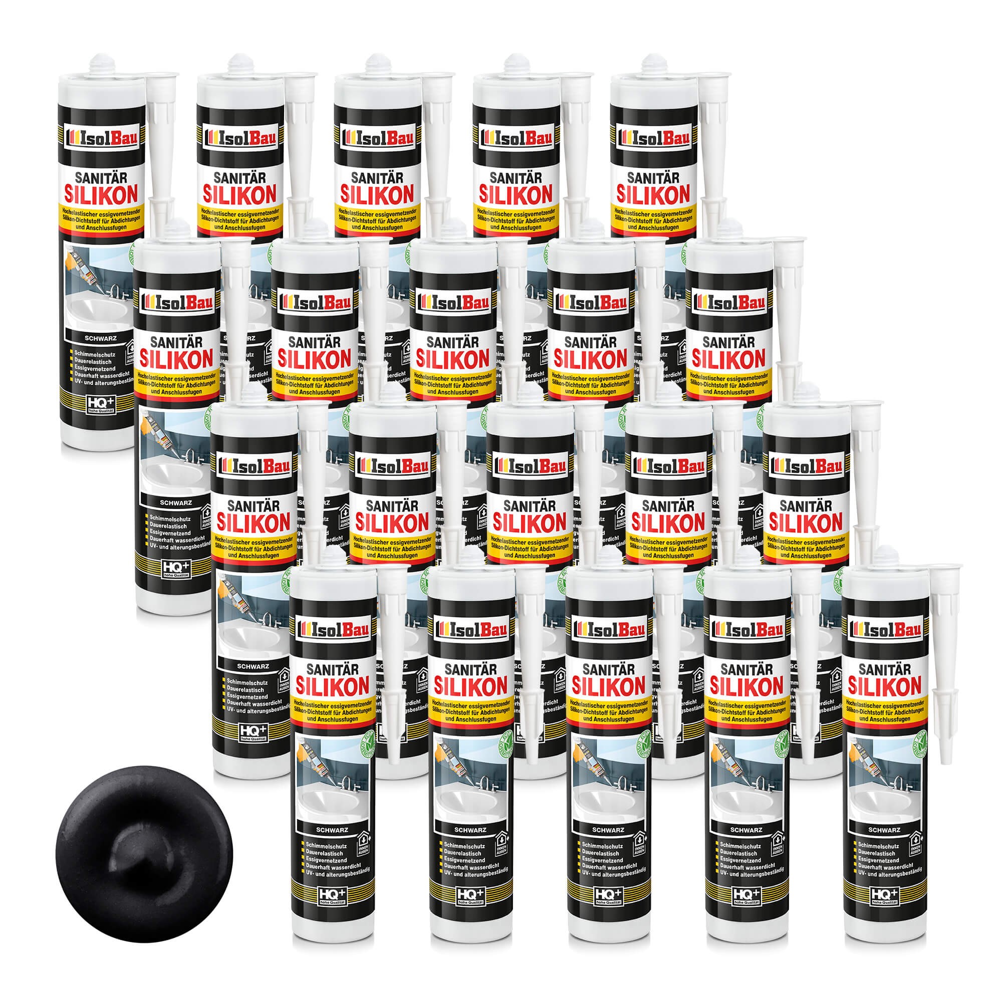 Sanitär Silikon Schwarz 20 X 300 Ml Kleben Bad Dichtstoff Küche Dusche Abdichten
