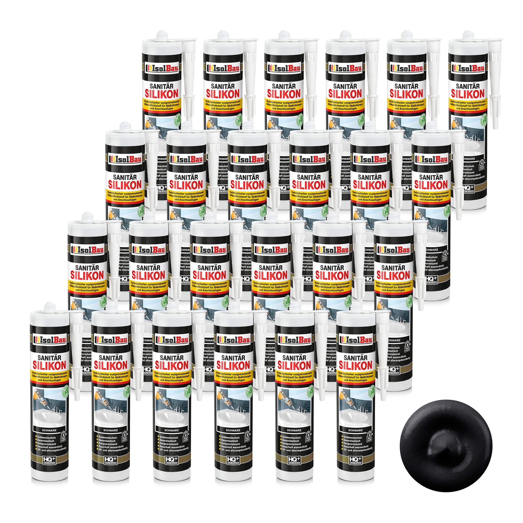 Sanitär Silikon Schwarz 24 X 300 Ml Bad Dichtstoff Küche Dusche Abdichten Kleben