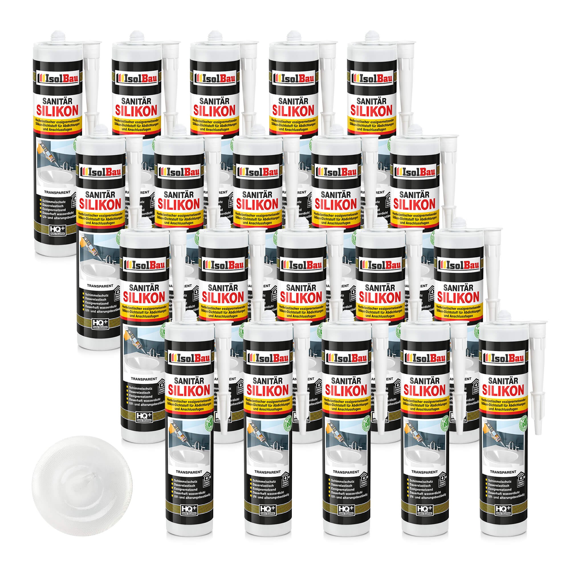 Sanitär Silikon Transparent 20 X 300 Ml Dichtstoff Küche Dusche Abdichten Kleben
