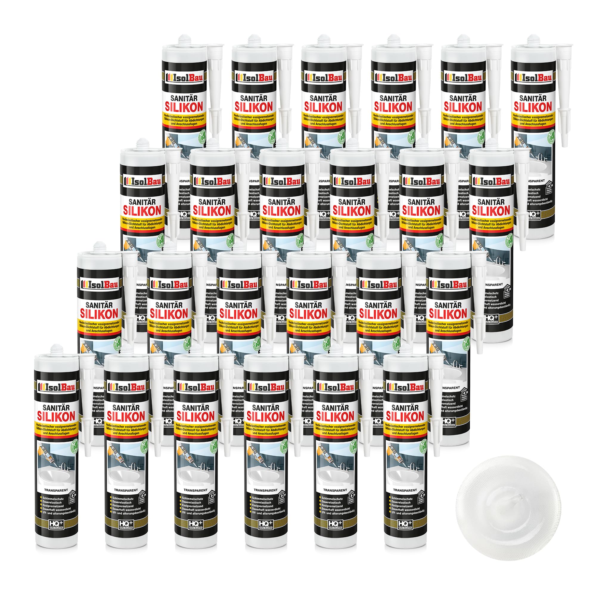 Sanitär Silikon Transparent 24 X 300 Ml Küche Dusche Abdichten Kleben Dichtstoff