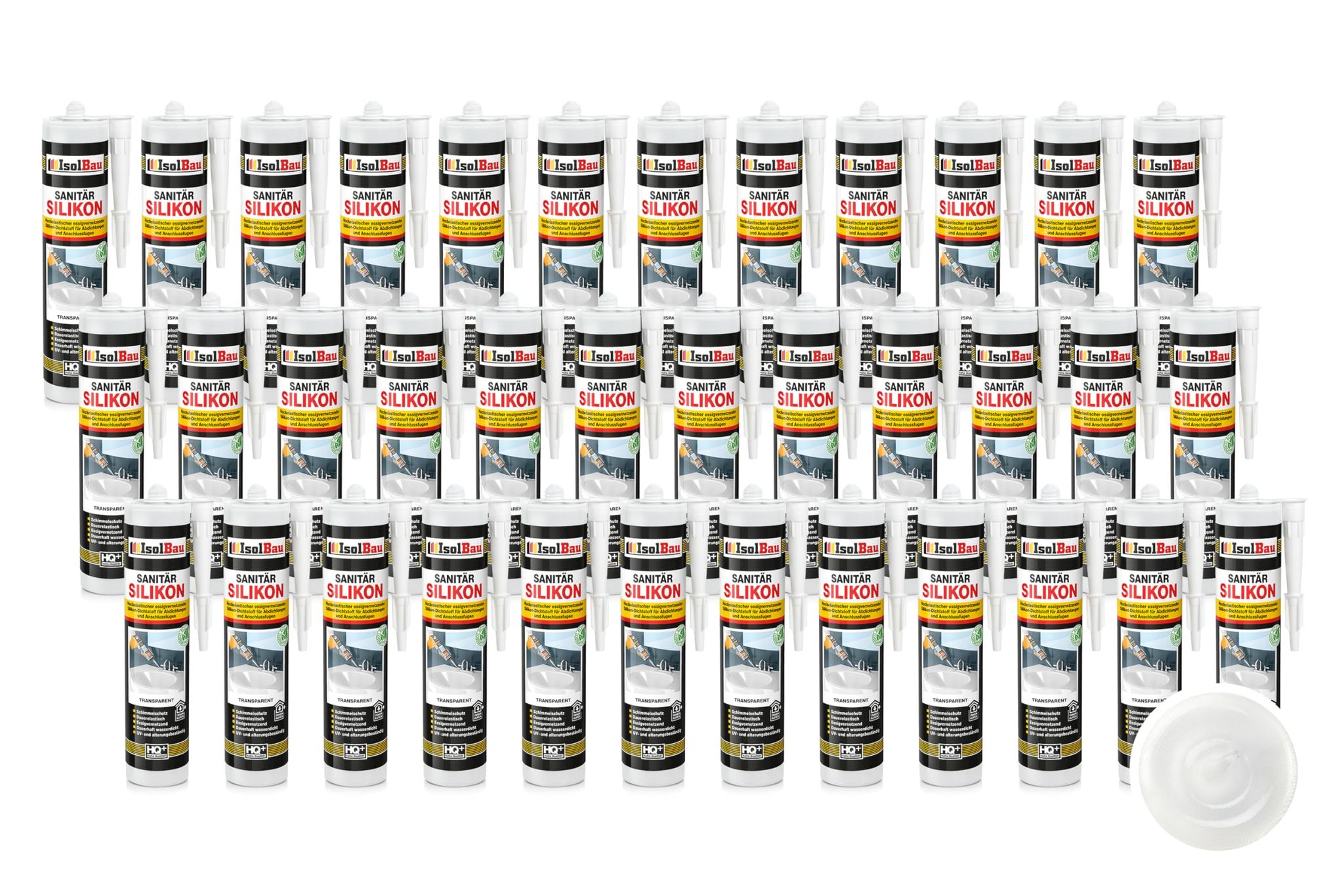 Sanitär Silikon Transparent 36 X 300 Ml Dusche Abdichten Kleben Dichtstoff Küche