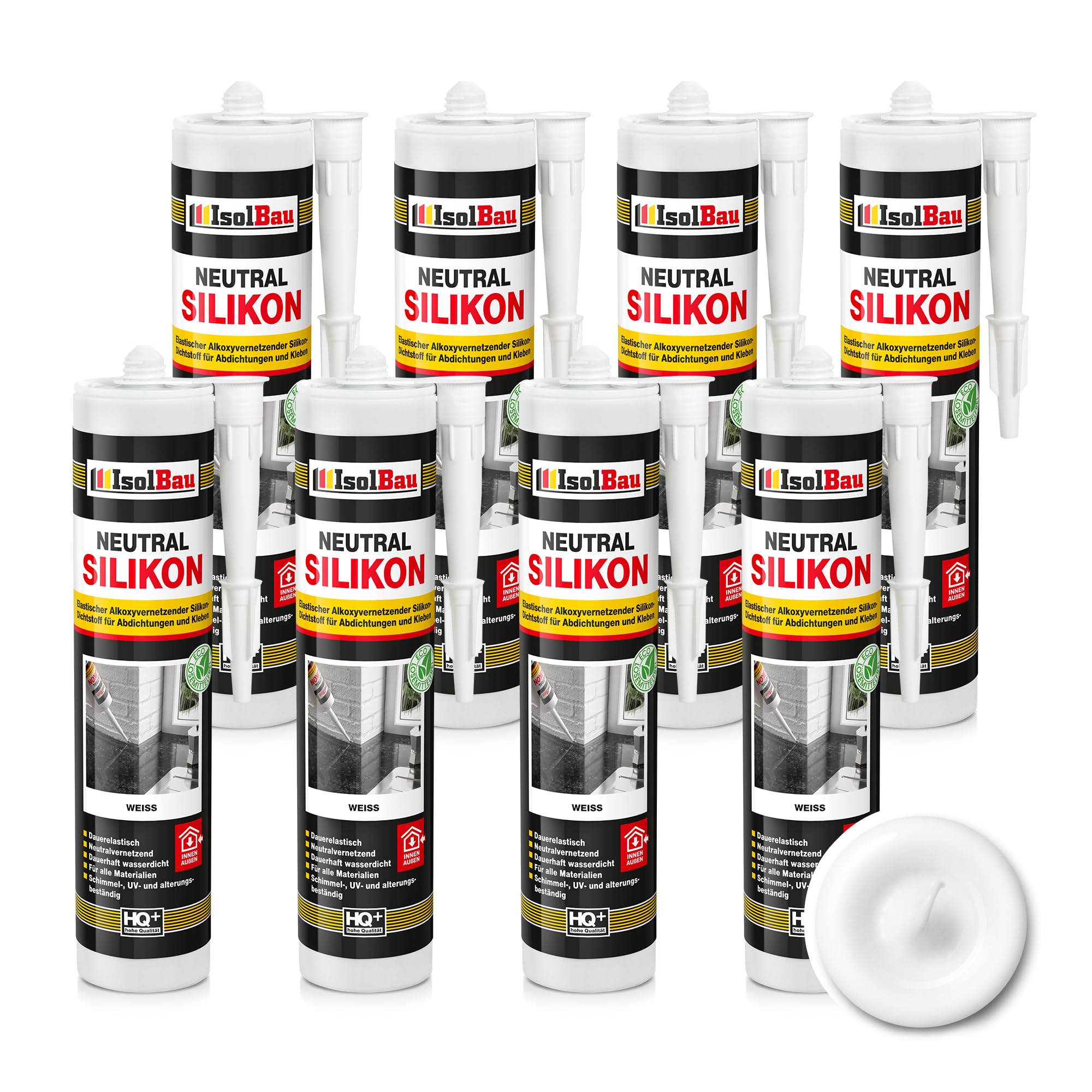 Neutralsilikon Naturstein Silikon Granit Marmor Sanitär Inn/auß 8 X 300ml Weiss