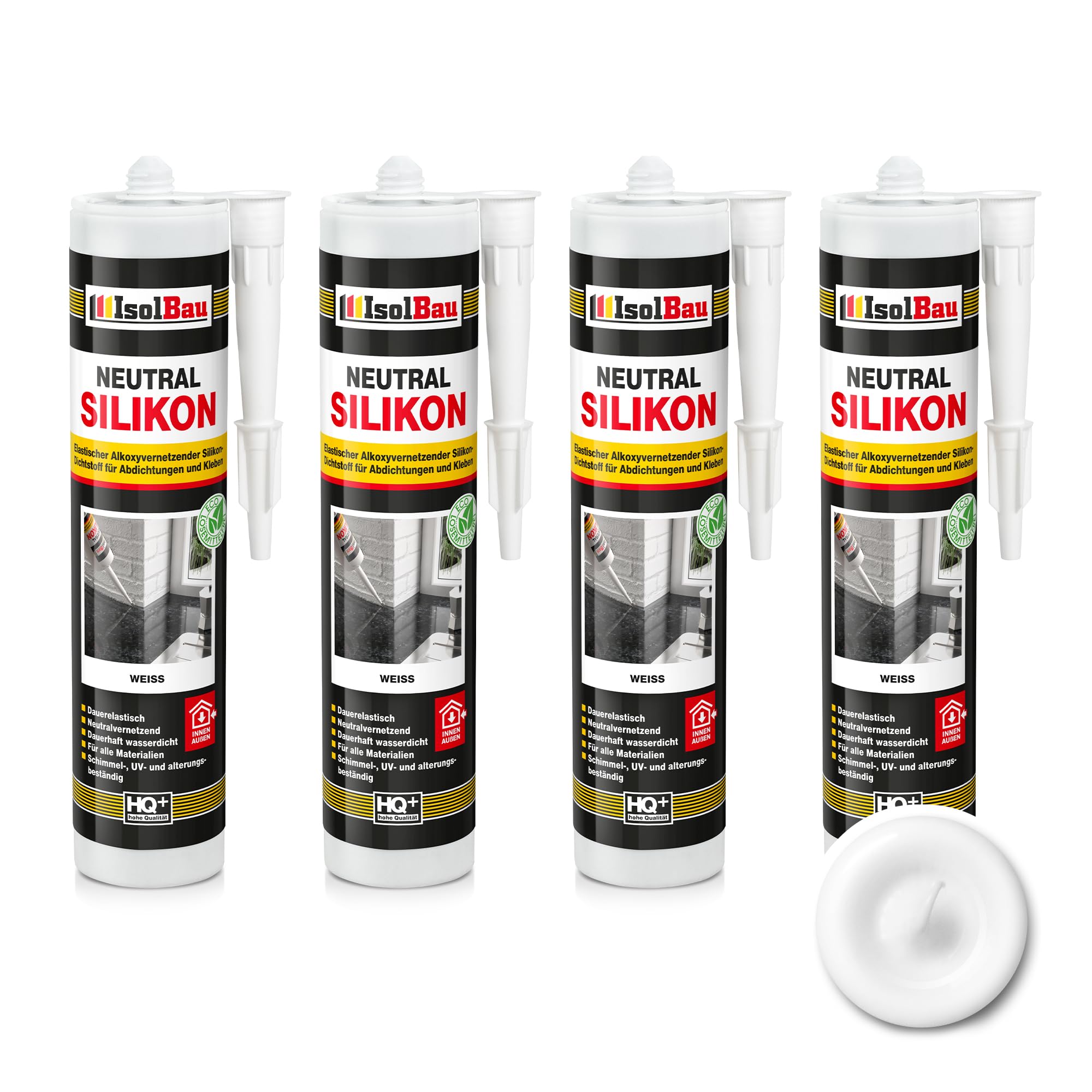 Neutralsilikon Naturstein Silikon Marmor Granit Sanitär Inn/auß 4 X 300ml Weiss