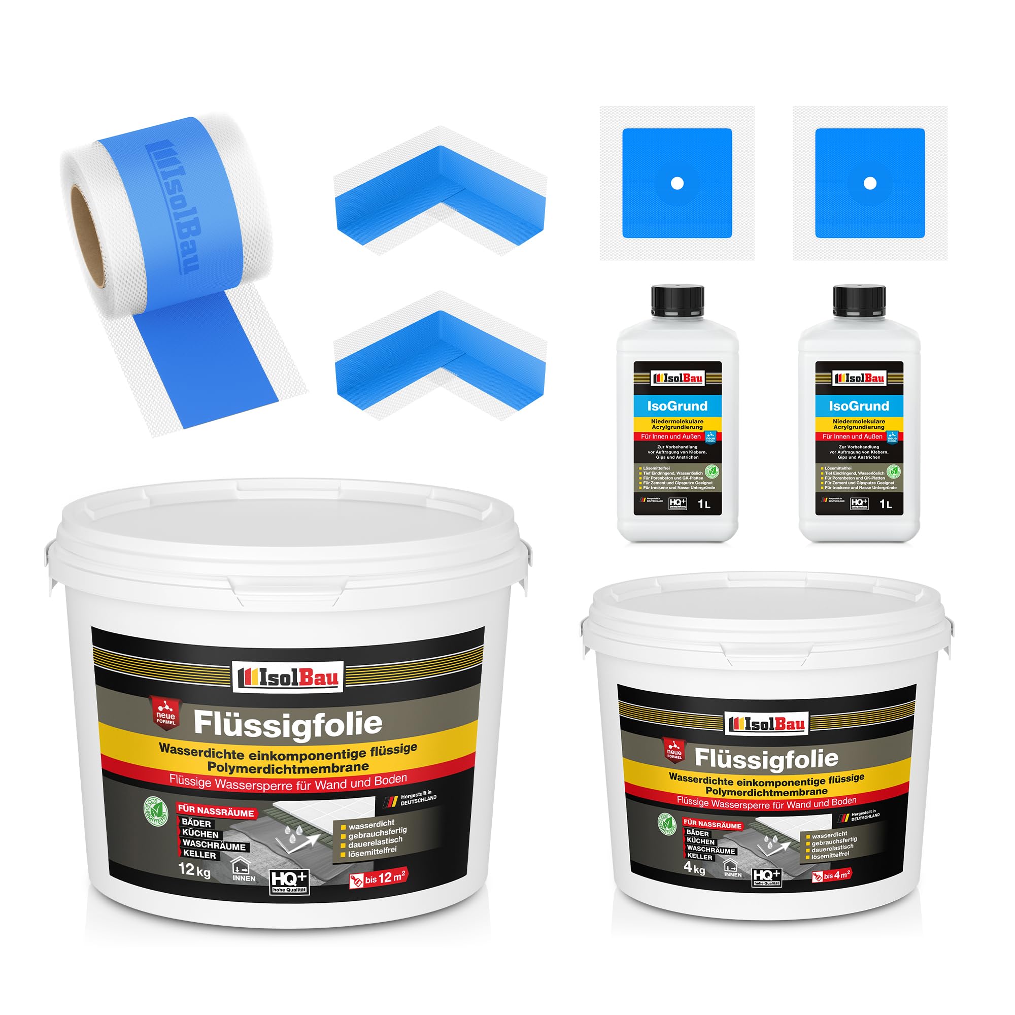 Dichtset Flüssigfolie 16 Kg Duschabdichtung Dichtband Bad Innenecke Dichtfolie