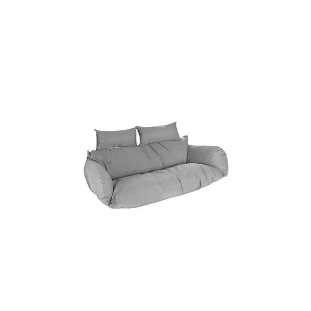 HOME DELUXE Polyrattan Hängesessel Kissen TWIN Grau - 105 x 41 x 45 cm Outdoorkissen, Auflagen Poly Rattan Hängesessel Hängekorb